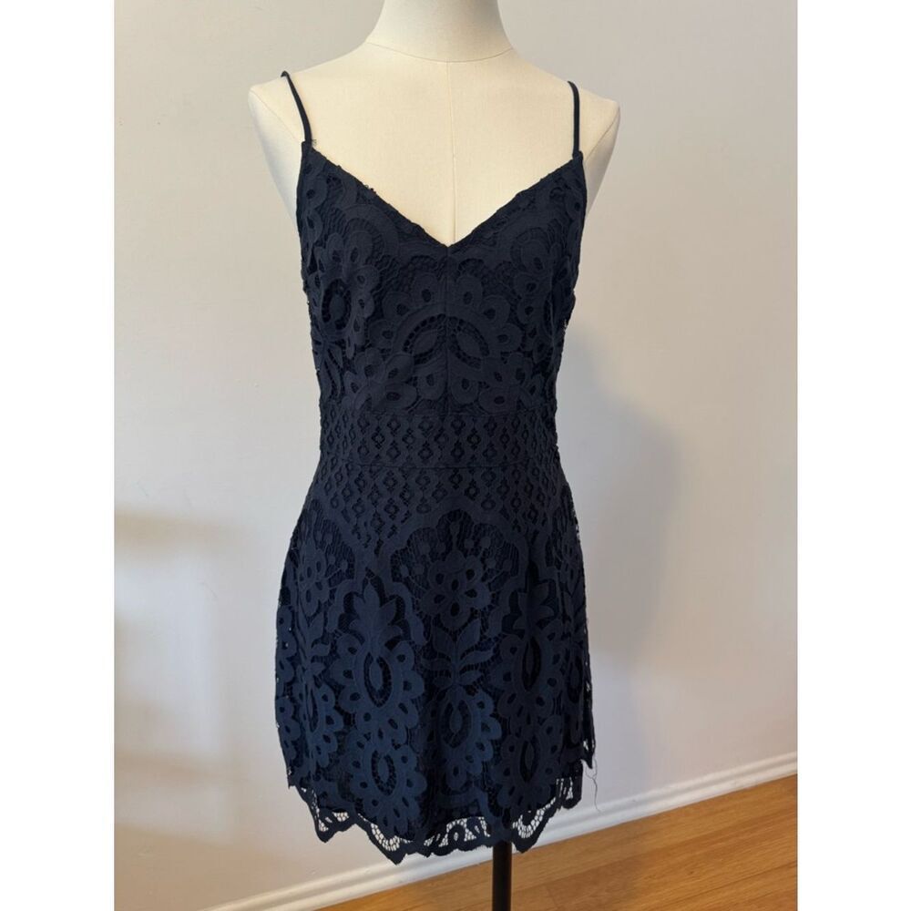 Abercrombie & Fitch Navy Cotton Eyelet Mini Dress Small